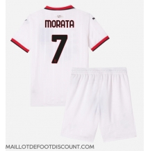 Maillot de football Réplique AC Milan Alvaro Morata #7 Extérieur Enfant 2024-25 Manche Courte (+ Pantalon court)