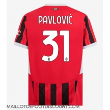 Maillot de football Réplique AC Milan Strahinja Pavlovic #31 Domicile 2024-25 Manche Courte