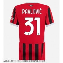 Maillot de football Réplique AC Milan Strahinja Pavlovic #31 Domicile Femme 2024-25 Manche Courte