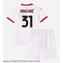 Maillot de football Réplique AC Milan Strahinja Pavlovic #31 Extérieur Enfant 2024-25 Manche Courte (+ Pantalon court)