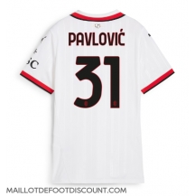 Maillot de football Réplique AC Milan Strahinja Pavlovic #31 Extérieur Femme 2024-25 Manche Courte