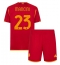 Maillot de football Réplique AS Roma Gianluca Mancini #23 Domicile Enfant 2023-24 Manche Courte (+ Pantalon court)