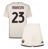 Maillot de football Réplique AS Roma Gianluca Mancini #23 Extérieur Enfant 2023-24 Manche Courte (+ Pantalon court)