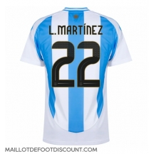 Maillot de football Réplique Argentine Lautaro Martinez #22 Domicile Copa America 2024 Manche Courte