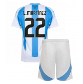 Maillot de football Réplique Argentine Lautaro Martinez #22 Domicile Enfant Copa America 2024 Manche Courte (+ Pantalon court)