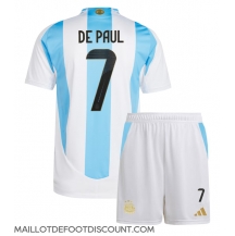 Maillot de football Réplique Argentine Rodrigo De Paul #7 Domicile Enfant Copa America 2024 Manche Courte (+ Pantalon court)