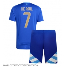 Maillot de football Réplique Argentine Rodrigo De Paul #7 Extérieur Enfant Copa America 2024 Manche Courte (+ Pantalon court)