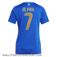 Maillot de football Réplique Argentine Rodrigo De Paul #7 Extérieur Femme Copa America 2024 Manche Courte