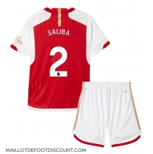 Maillot de football Réplique Arsenal William Saliba #2 Domicile Enfant 2023-24 Manche Courte (+ Pantalon court)