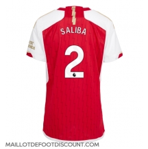 Maillot de football Réplique Arsenal William Saliba #2 Domicile Femme 2023-24 Manche Courte