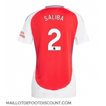 Maillot de football Réplique Arsenal William Saliba #2 Domicile Femme 2024-25 Manche Courte