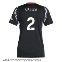 Maillot de football Réplique Arsenal William Saliba #2 Extérieur Femme 2024-25 Manche Courte