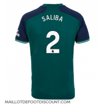 Maillot de football Réplique Arsenal William Saliba #2 Troisième 2023-24 Manche Courte