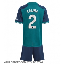 Maillot de football Réplique Arsenal William Saliba #2 Troisième Enfant 2023-24 Manche Courte (+ Pantalon court)