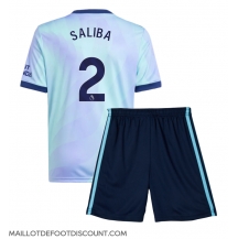 Maillot de football Réplique Arsenal William Saliba #2 Troisième Enfant 2024-25 Manche Courte (+ Pantalon court)