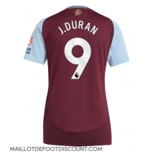 Maillot de football Réplique Aston Villa Jhon Duran #9 Domicile Femme 2024-25 Manche Courte