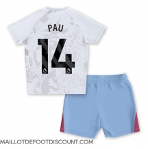 Maillot de football Réplique Aston Villa Pau Torres #14 Extérieur Enfant 2023-24 Manche Courte (+ Pantalon court)