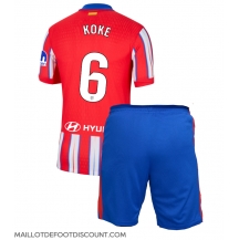 Maillot de football Réplique Atletico Madrid Koke #6 Domicile Enfant 2024-25 Manche Courte (+ Pantalon court)