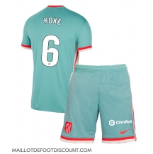 Maillot de football Réplique Atletico Madrid Koke #6 Extérieur Enfant 2024-25 Manche Courte (+ Pantalon court)