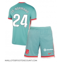 Maillot de football Réplique Atletico Madrid Robin Le Normand #24 Extérieur Enfant 2024-25 Manche Courte (+ Pantalon court)