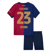 Maillot de football Réplique Barcelona Jules Kounde #23 Domicile Enfant 2024-25 Manche Courte (+ Pantalon court)