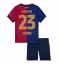 Maillot de football Réplique Barcelona Jules Kounde #23 Domicile Enfant 2024-25 Manche Courte (+ Pantalon court)