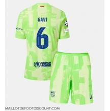 Maillot de football Réplique Barcelona Paez Gavi #6 Troisième Enfant 2024-25 Manche Courte (+ Pantalon court)