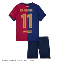 Maillot de football Réplique Barcelona Raphinha Belloli #11 Domicile Enfant 2024-25 Manche Courte (+ Pantalon court)