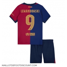 Maillot de football Réplique Barcelona Robert Lewandowski #9 Domicile Enfant 2024-25 Manche Courte (+ Pantalon court)