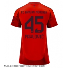 Maillot de football Réplique Bayern Munich Aleksandar Pavlovic #45 Domicile Femme 2024-25 Manche Courte