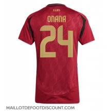 Maillot de football Réplique Belgique Amadou Onana #24 Domicile Femme Europe 2024 Manche Courte