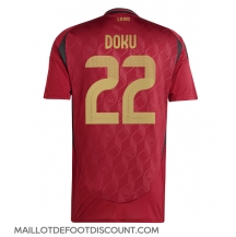 Maillot de football Réplique Belgique Jeremy Doku #22 Domicile Europe 2024 Manche Courte