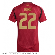 Maillot de football Réplique Belgique Jeremy Doku #22 Domicile Femme Europe 2024 Manche Courte