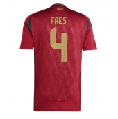 Maillot de football Réplique Belgique Wout Faes #4 Domicile Europe 2024 Manche Courte