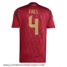 Maillot de football Réplique Belgique Wout Faes #4 Domicile Europe 2024 Manche Courte