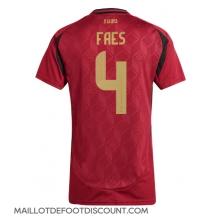 Maillot de football Réplique Belgique Wout Faes #4 Domicile Femme Europe 2024 Manche Courte