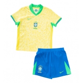 Maillot de football Réplique Brésil Domicile Enfant Copa America 2024 Manche Courte (+ Pantalon court)