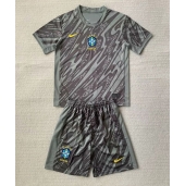 Maillot de football Réplique Brésil Gardien de but Domicile Enfant Copa America 2024 Manche Courte (+ Pantalon court)