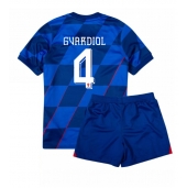 Maillot de football Réplique Croatie Josko Gvardiol #4 Extérieur Enfant Europe 2024 Manche Courte (+ Pantalon court)