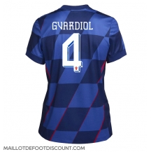 Maillot de football Réplique Croatie Josko Gvardiol #4 Extérieur Femme Europe 2024 Manche Courte