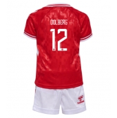 Maillot de football Réplique Danemark Kasper Dolberg #12 Domicile Enfant Europe 2024 Manche Courte (+ Pantalon court)