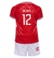 Maillot de football Réplique Danemark Kasper Dolberg #12 Domicile Enfant Europe 2024 Manche Courte (+ Pantalon court)