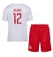 Maillot de football Réplique Danemark Kasper Dolberg #12 Extérieur Enfant Europe 2024 Manche Courte (+ Pantalon court)