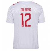 Maillot de football Réplique Danemark Kasper Dolberg #12 Extérieur Europe 2024 Manche Courte