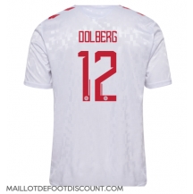 Maillot de football Réplique Danemark Kasper Dolberg #12 Extérieur Europe 2024 Manche Courte