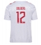 Maillot de football Réplique Danemark Kasper Dolberg #12 Extérieur Europe 2024 Manche Courte