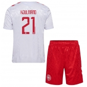 Maillot de football Réplique Danemark Morten Hjulmand #21 Extérieur Enfant Europe 2024 Manche Courte (+ Pantalon court)