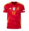 Maillot de football Réplique Espagne Nico Williams #17 Domicile Europe 2024 Manche Courte