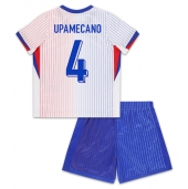 Maillot de football Réplique France Dayot Upamecano #4 Extérieur Enfant Europe 2024 Manche Courte (+ Pantalon court)