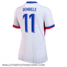 Maillot de football Réplique France Ousmane Dembele #11 Extérieur Femme Europe 2024 Manche Courte